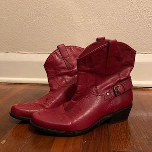 Red Franco Sarto Cowboy Boots